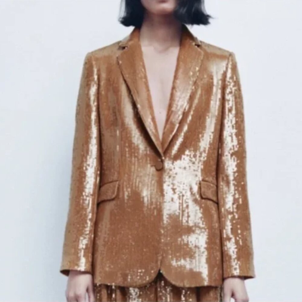 Zara Sequined‎ Blazer Limited Edition Size Small